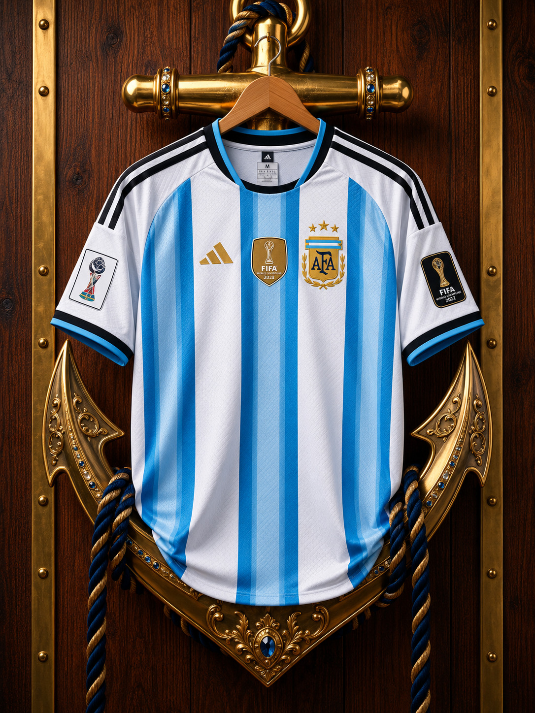 World Cup Premium Embroidery Argentina Jersey (30122)