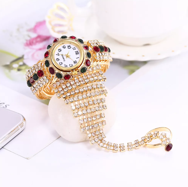 Fashion Full Diamond Crystal Charm Bracelet Watch