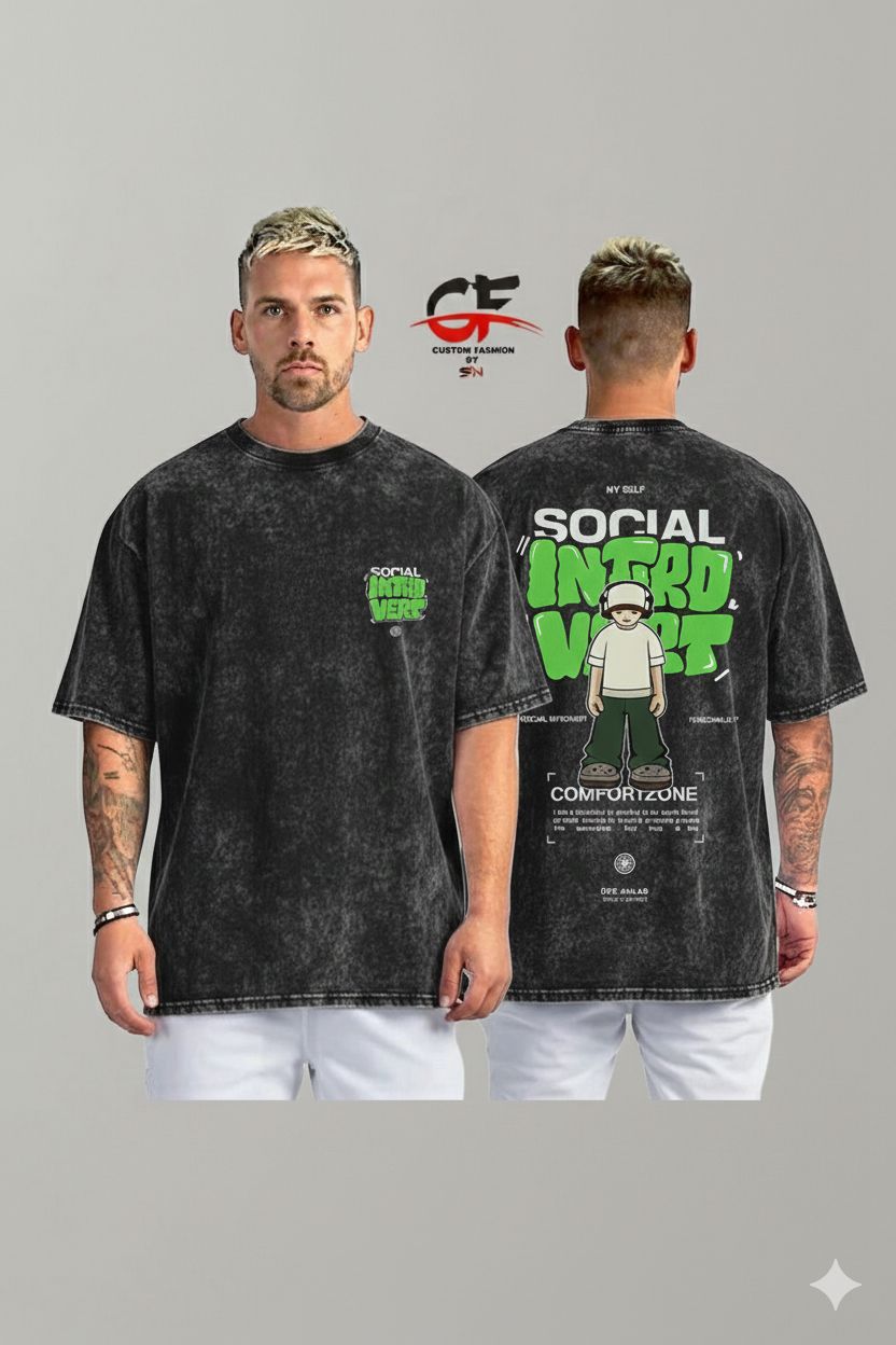 Premium Acid Wash Drop Shoulder T-Shirt (27556)